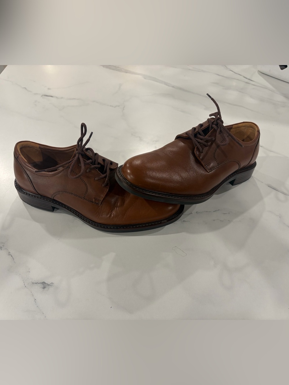 Johnston & Murphy Men's Brown Leather Derby Dress Shoes